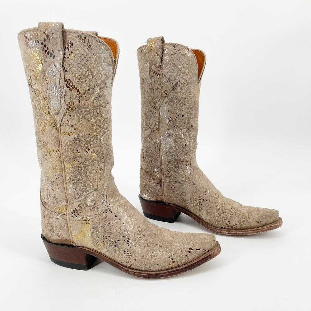 Lucchese Women’s 7 Stone Metallic Python Print Su… - image 2